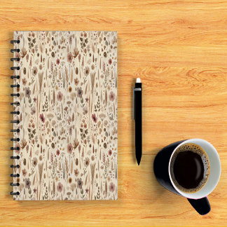 Vintage Herbarium Geperste Bloem Spiraal Notebook Notitieboek