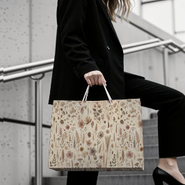 Vintage Herbarium Pressed Flower Botanical Gift  Wijn Cadeautas