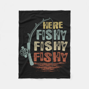 Vintage Here-fishy T-shirt Grappige Vissen Fleece Deken
