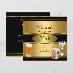 Vintage heren 70e verjaardagsfeest goud bier 1945 kaart