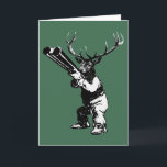 vintage herenjacht feestdagen kaart<br><div class="desc">vintage herten jagen geschenken. Een hertenjager met een grappige draai.</div>