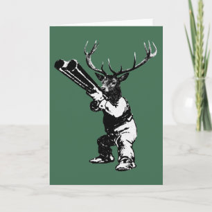 vintage herenjacht feestdagen kaart