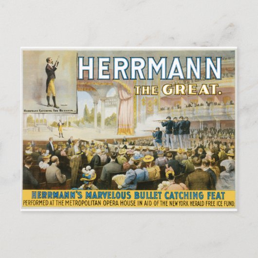 Vintage Herermann het Grote Meren Poster Briefkaart (Voorkant)