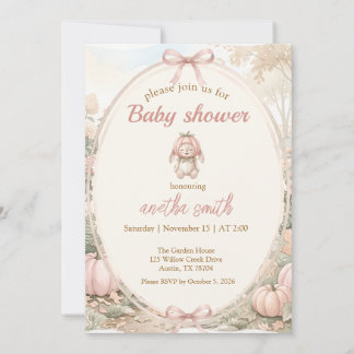 vintage herfst baby shower uitnodiging