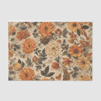 Vintage Herfst Bloemendecoupage Paddenstoelen Tissuepapier