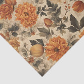Vintage Herfst Bloemendecoupage Paddenstoelen Tissuepapier (Detail)
