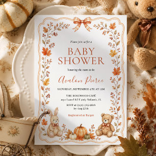 Vintage Herfst Erfstuk Baby Shower Kaart