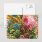 vintage "Herfst Flower Harvest" Briefkaart (Voorkant / Achterkant)