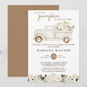 Vintage herfst geslacht neutrale baby shower kaart
