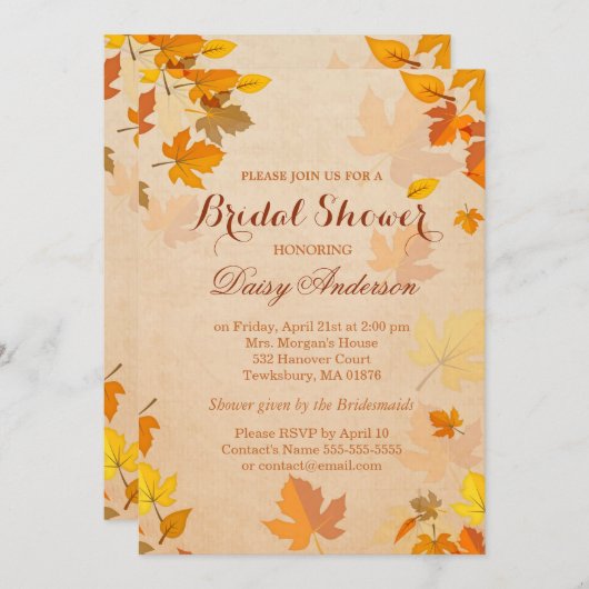 Vintage herfst leder Vrijgezellenfeest Kaart (Voorkant / Achterkant)