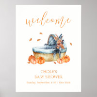 Vintage Herfst Pompoen Wieg Baby Shower Welkom
