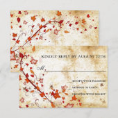 Vintage Herfst RSVP Kaartje (Voorkant / Achterkant)