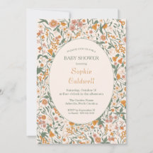 Vintage herfst wilde bloem baby shower