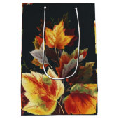 Vintage Herfstblad Kruis Motief Medium Cadeauzakje (Achterkant)