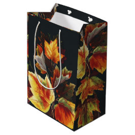 Vintage Herfstblad Kruis Motief Medium Cadeauzakje