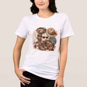 Vintage herfstmode Boerderij-herfststijl Tri-Blend Shirt
