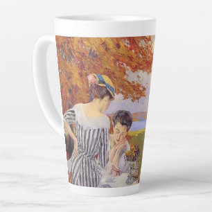 Vintage herfsttuin thee feestje Elegante Edwardiaa Latte Mok