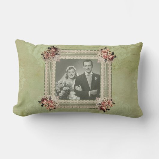 Vintage Herinnering Geheugen Rozen Kant  Kussen (Voorkant)