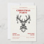 Vintage hert met kerstversiering kaart (Voorkant)