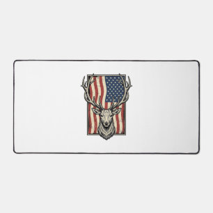 Vintage Herten Amerikaanse Vlag Jachtshirt Ontwerp Bureaumat