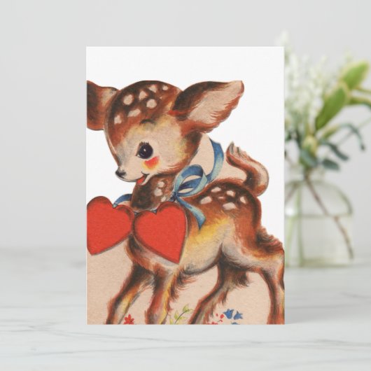 vintage herten feestdagenkaart (Staand voorkant)