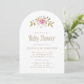 Vintage hertenbaby shower uitnodiging (Staand voorkant)