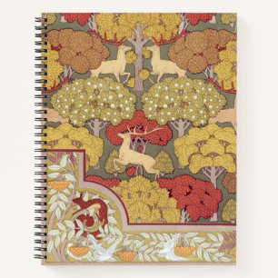 Vintage Hertenbos Patroon in Saliegroen Notitieboek