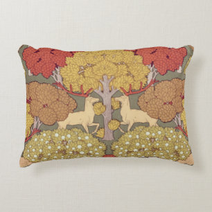 Vintage hertenbos saliegroen patroon accent kussen