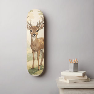 Vintage hertje in het bos persoonlijk skateboard