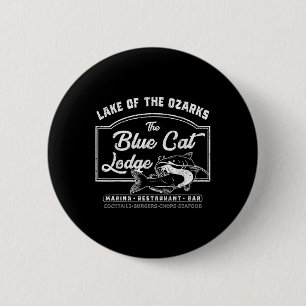Vintage het blauwe kat meer van de ozarks ronde button 5,7 cm
