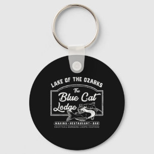 Vintage het blauwe kat meer van de ozarks sleutelhanger