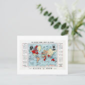 Vintage Het Britse Rijk overspant de Wereldkaart Briefkaart (Staand voorkant)