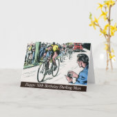 Vintage het Cirkelen Druk Kaart (Gele Bloem)