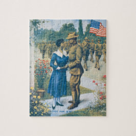 Vintage het gekleurde Man is geen Makelaar Legpuzzel