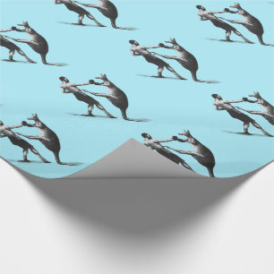 Vintage het In dozen doen kangoeroe Cadeaupapier