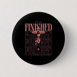 Vintage Het Is Voltooid - Jezus Aan Het Kruis Chri Ronde Button 5,7 Cm