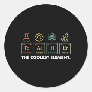 Vintage Het Koelste Element Periodiek Systeem Sche Ronde Sticker