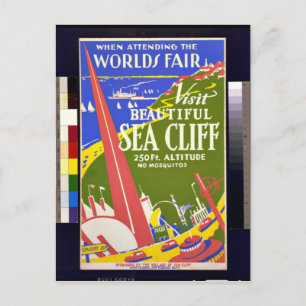 Vintage: Het Poster van WPA van het Zee van het be Briefkaart