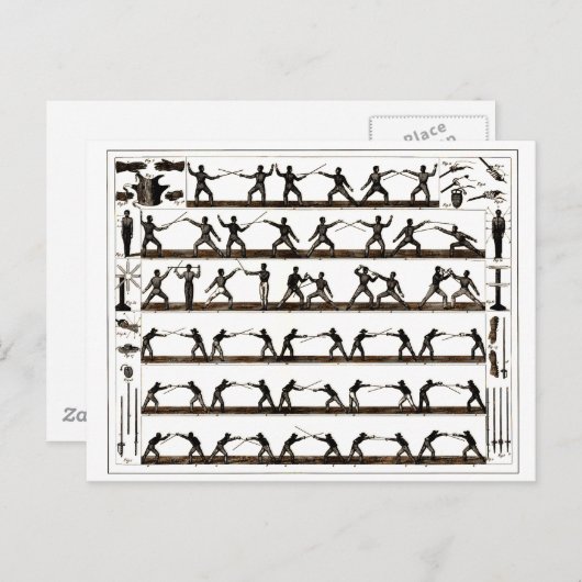 Vintage het Schermen Instructie Briefkaart (Voorkant / Achterkant)