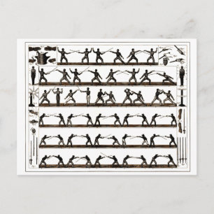 Vintage het Schermen Instructie Briefkaart