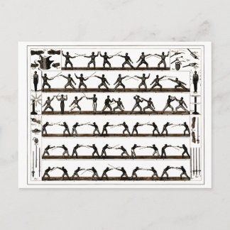 Vintage het Schermen Instructie Briefkaart