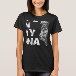 Vintage Het Zit In Mijn DNA Albanië Kaart Duimafdr T-shirt