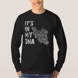 Vintage het zit in mijn DNA Iran Vingerafdruk Kaar T-shirt