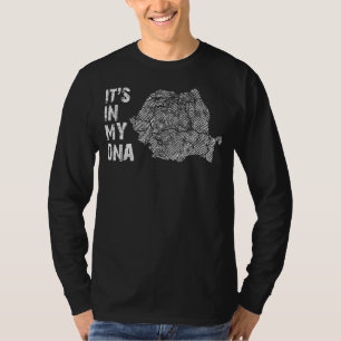 Vintage Het Zit In Mijn Dna Roemenië Vingerafdruk T-shirt
