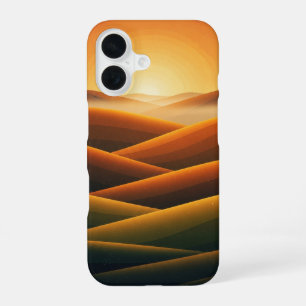 Vintage heuvels in warme tinten iPhone 16 hoesje