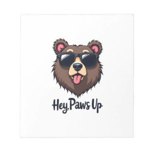 Vintage Hey Paws Up Beer met Zonnebril Grappige Ho Notitieblok