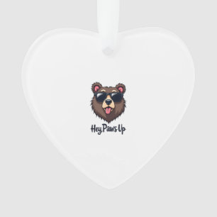 Vintage Hey Paws Up Beer met Zonnebril Grappige Ho Ornament