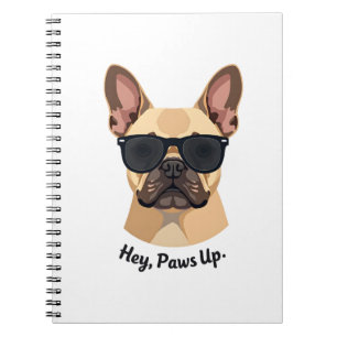 Vintage Hey, Paws Up Franse Bulldog Zonnebril Gra Notitieboek