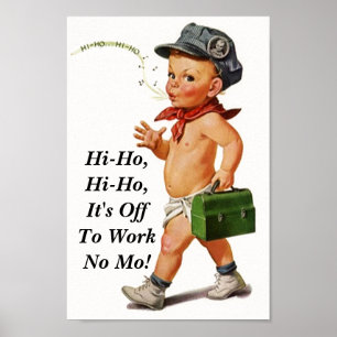Vintage "hi ho" klokkenluider Poster van de Pensio