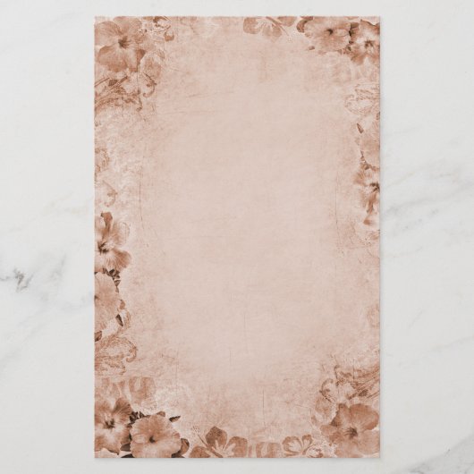 Vintage Hibiscus Briefpapier (Voorkant)